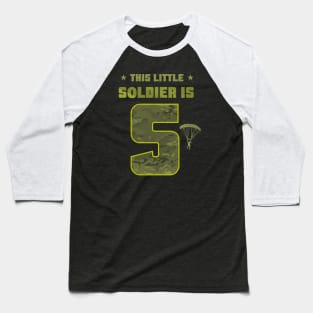 Kids 5 Year Old Soldier Birthday Gift T Shirt Military Camo 5th Baseball T-Shirt